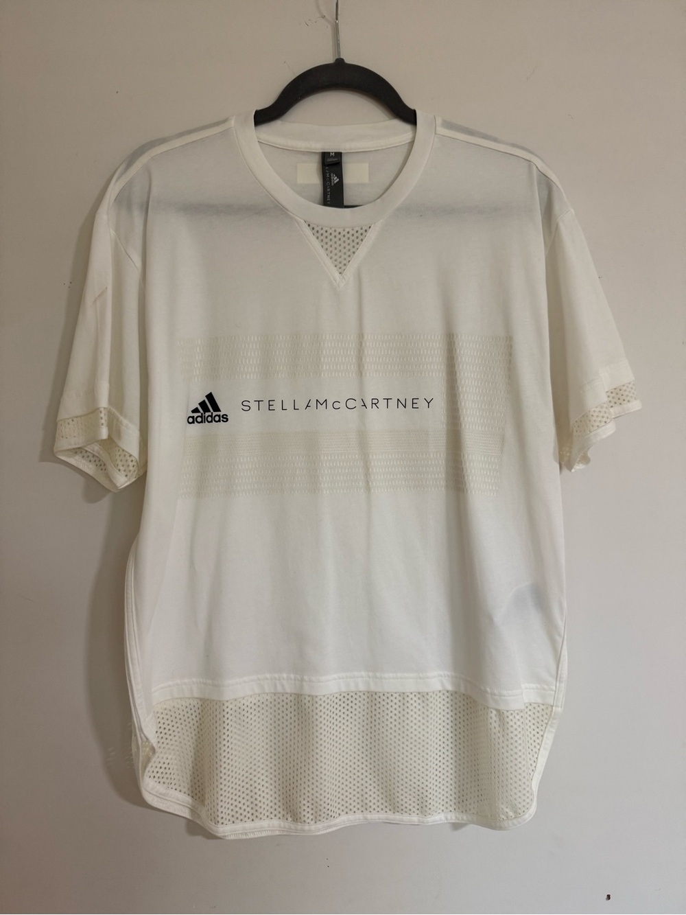Adidas by Stella McCartney Cream Athletic Tee with Subtle Logo